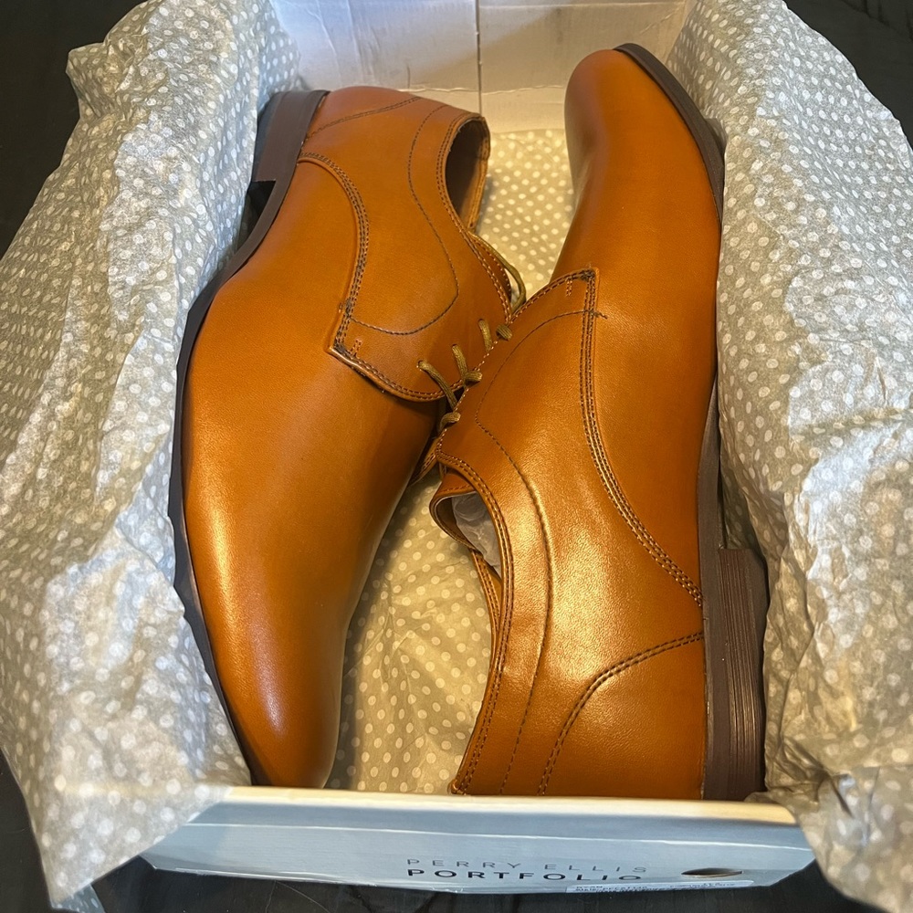 Perry Ellis Dress Shoes - Bryan , Portfolio , Cognac